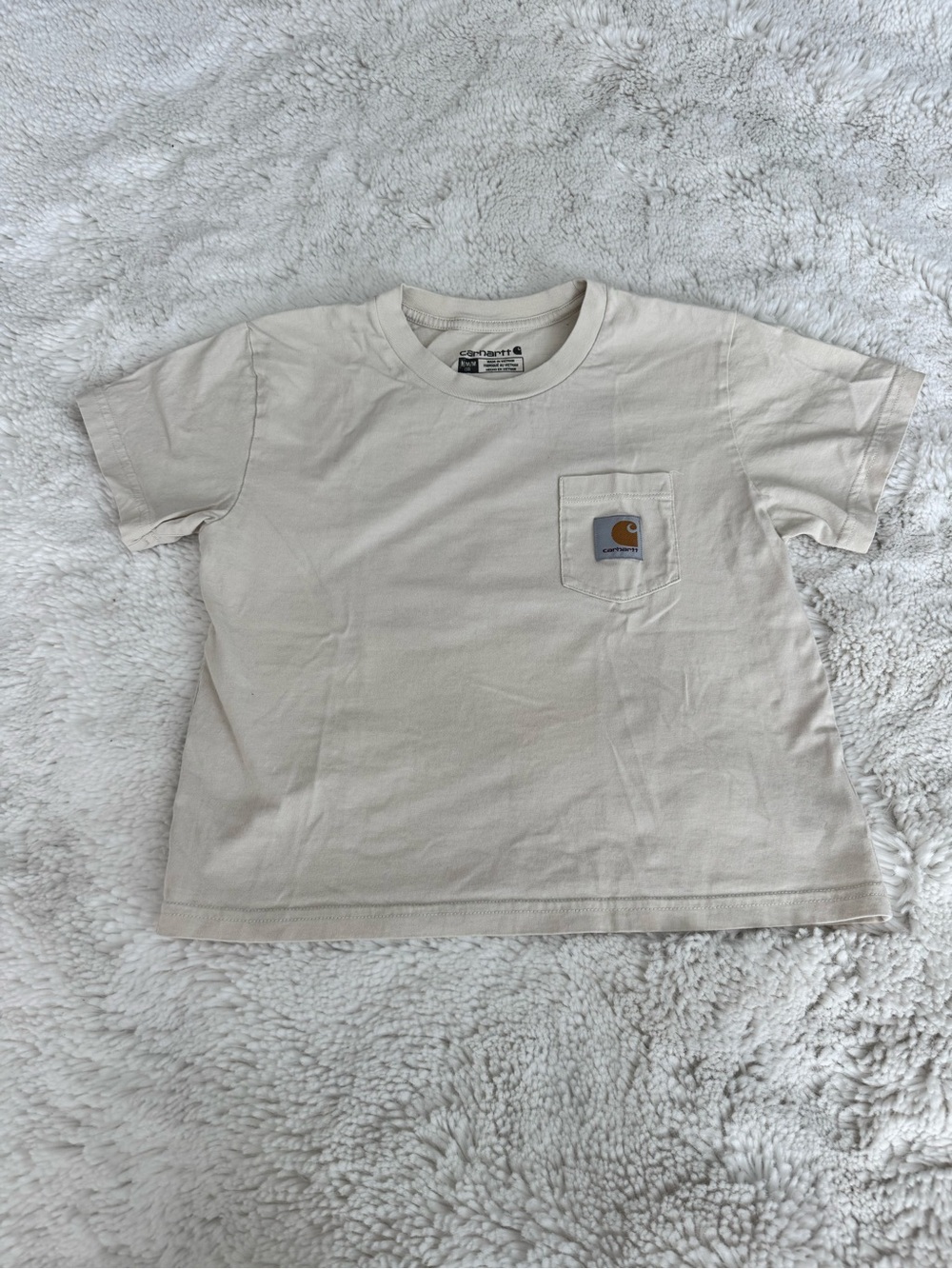 Carhartt Kids Pocket T-Shirt Size M 10 Cream